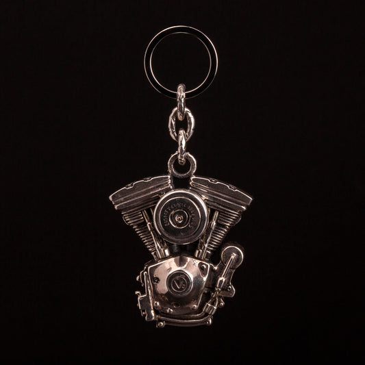 Portachiavi in argento925 del motore 1340 Harley Davidson fatto a mano.