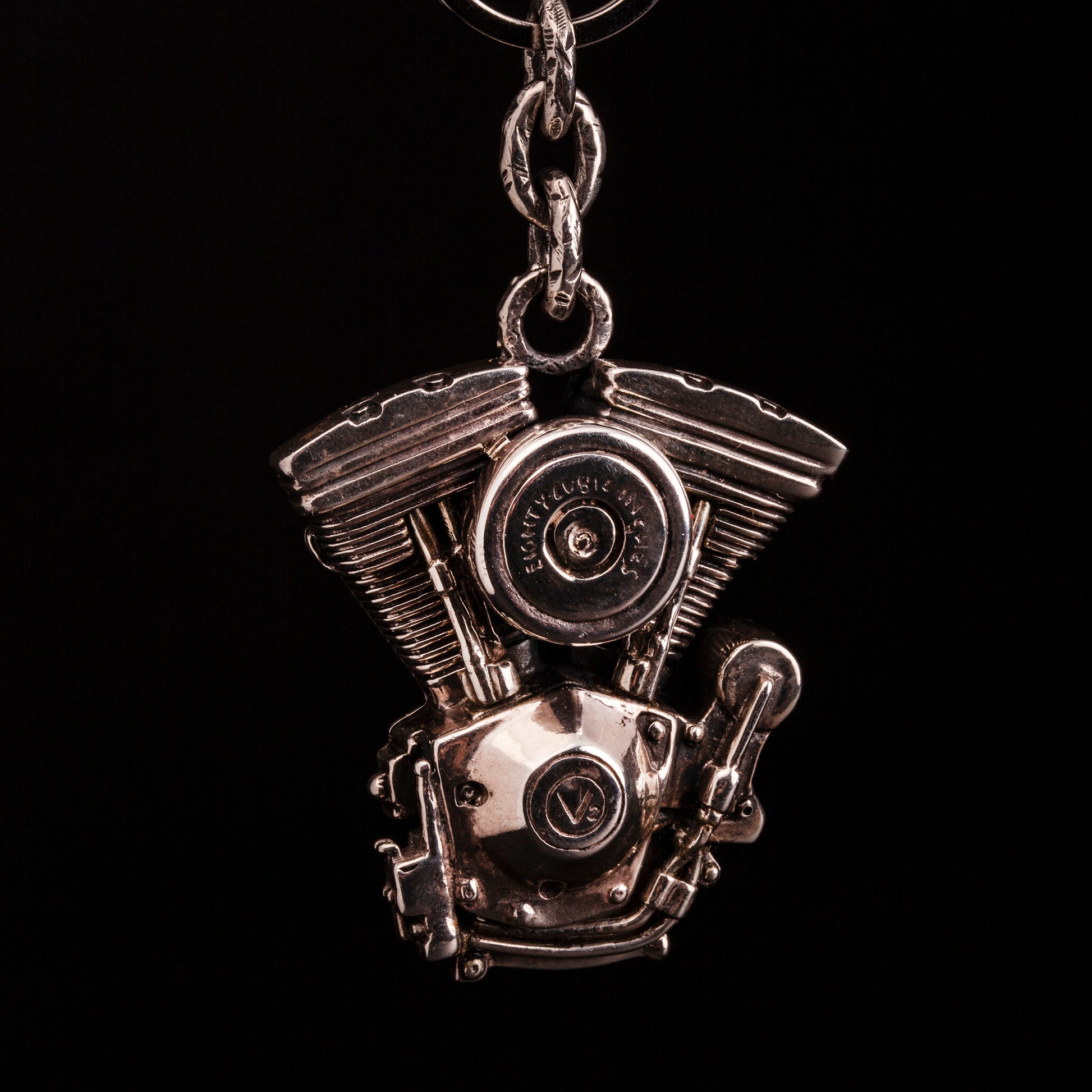 Portachiavi in argento925 del motore 1340 HArley Davidson fatto a mano